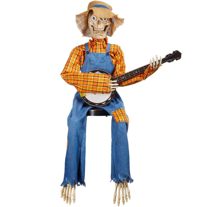 Animierte Halloween Skelette mit Banjo - Bewegungssensor Dekoration