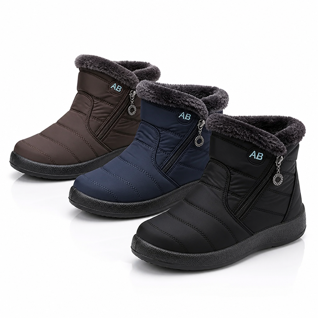Lined winter boots - water-repellent and slip-resistant