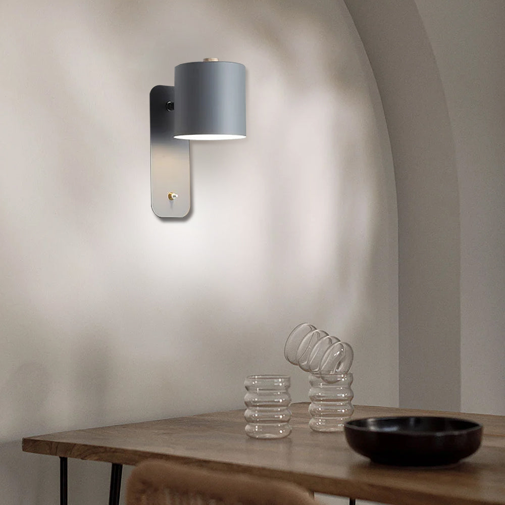 Schwenkbare Zylinder-Wandleuchte mit 180° Rotation für Lesenlicht