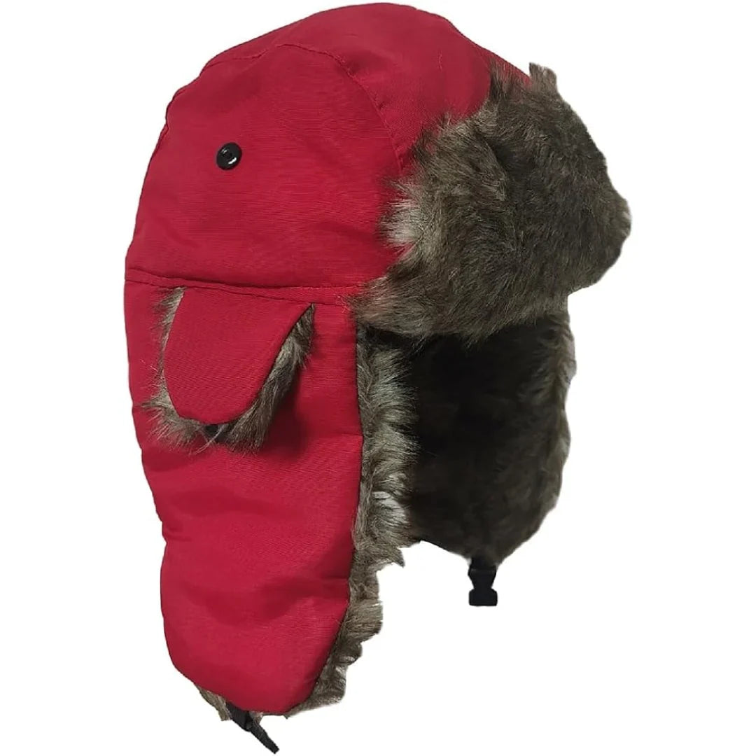 Trapper hat with faux fur lining - windproof and water-repellent