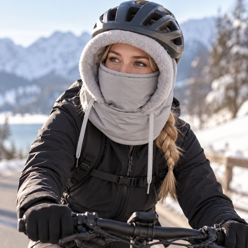 Windproof balaclava with face protection - warmly lined