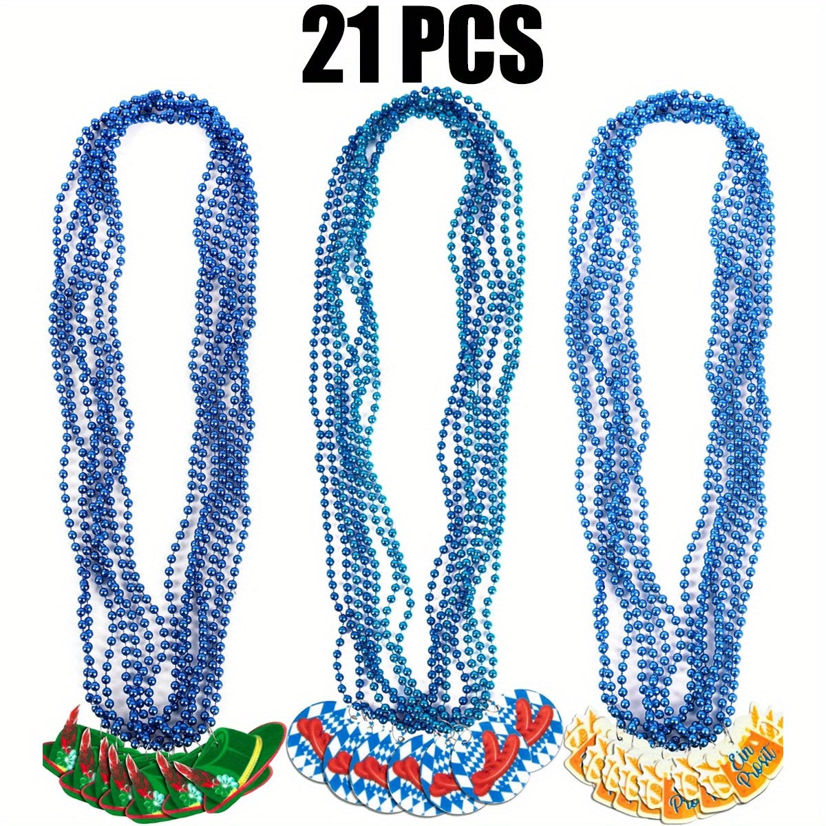 Oktoberfest Necklace Set with Bavarian Pendants – 21 Pieces