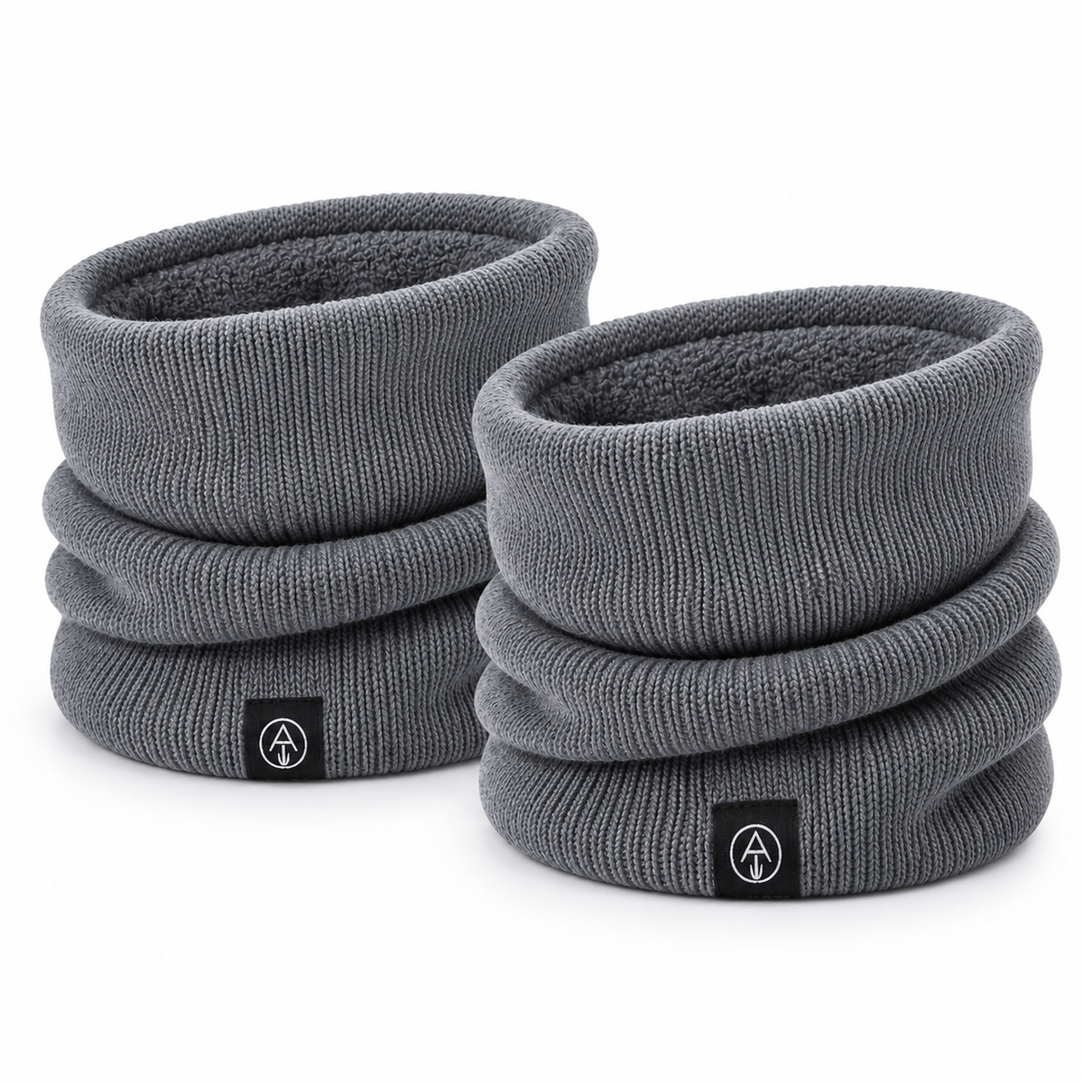 Gestrickter Halswärmer mit Fleece-Futter – Doppelpack für den Winter