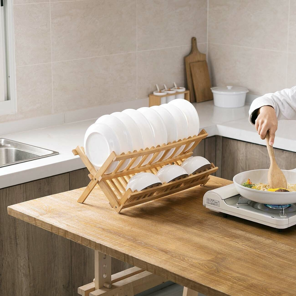 Bamboo Dish Rack – Fast-Drying and Space-Saving