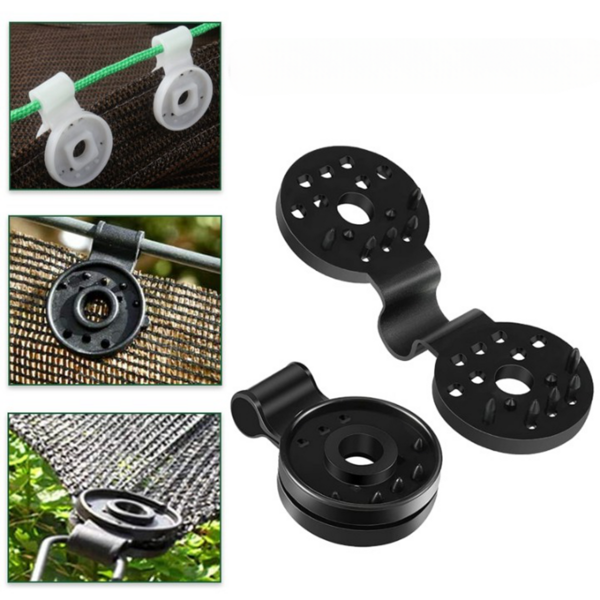 Shade sail fastening clips - plastic clamps for shade nets