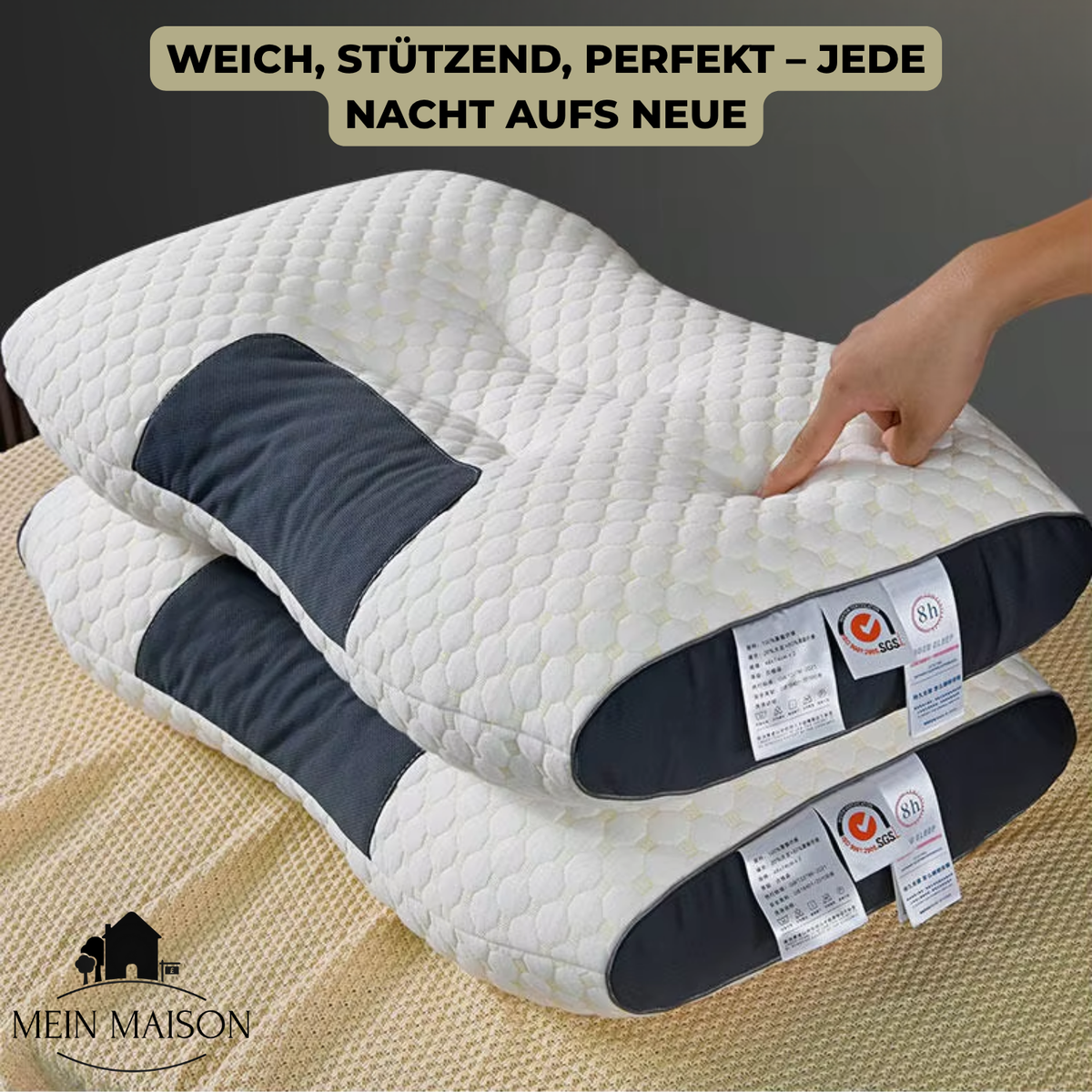 Ergonomisches Nackenkissen mit Memory-Schaum