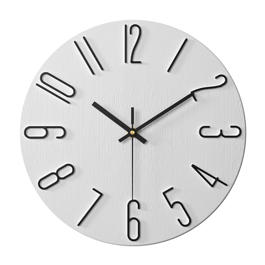 Moderne Wanduhr für Wohnzimmer – lautloser Quarzantrieb