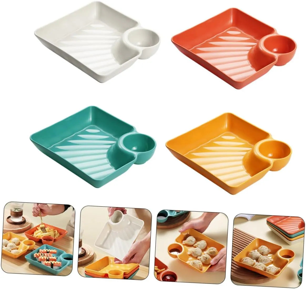 Snack- & Dip-Teller – Soßenschale, Stapelbar, 4 Farben product image 7