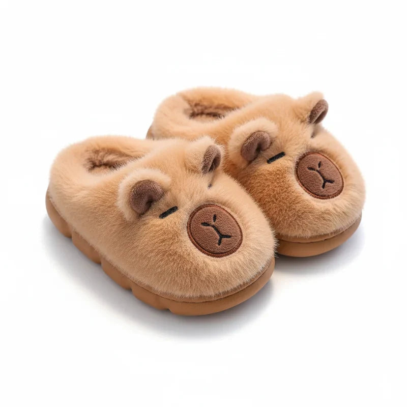 Children's slippers with fleece lining and non-slip sole