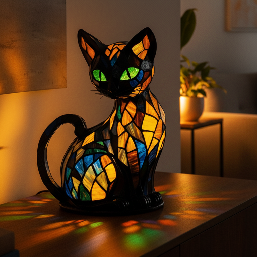 LED Katzen Nachtlicht aus Silikon – weiches Ambiente für Kinder und Erwachsene