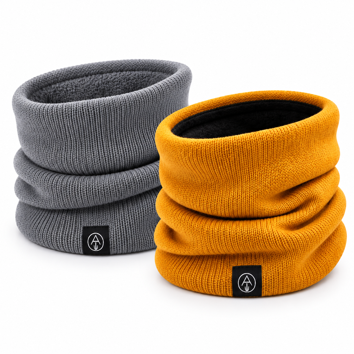 Gestrickter Halswärmer mit Fleece-Futter – Doppelpack für den Winter