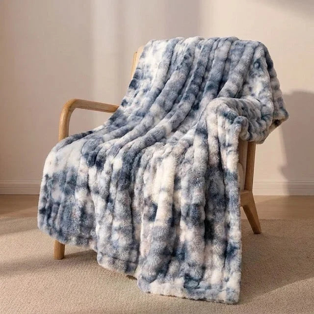 Kunstfell Kuscheldecke in Kaninchenfelloptik – weich und warm