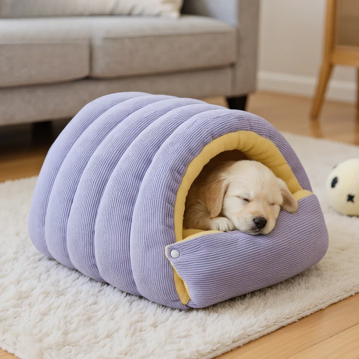 Haustierhöhle mit Plüschfutter – Warmes Kuschelbett für Katzen & Hunde product image 3
