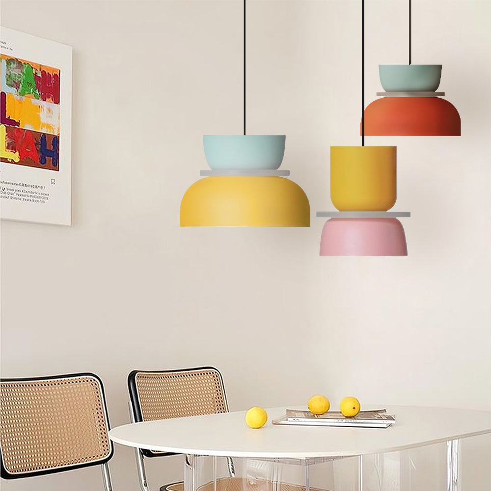 Nordische Pendelleuchte mit Farbblock-Design für moderne Räume