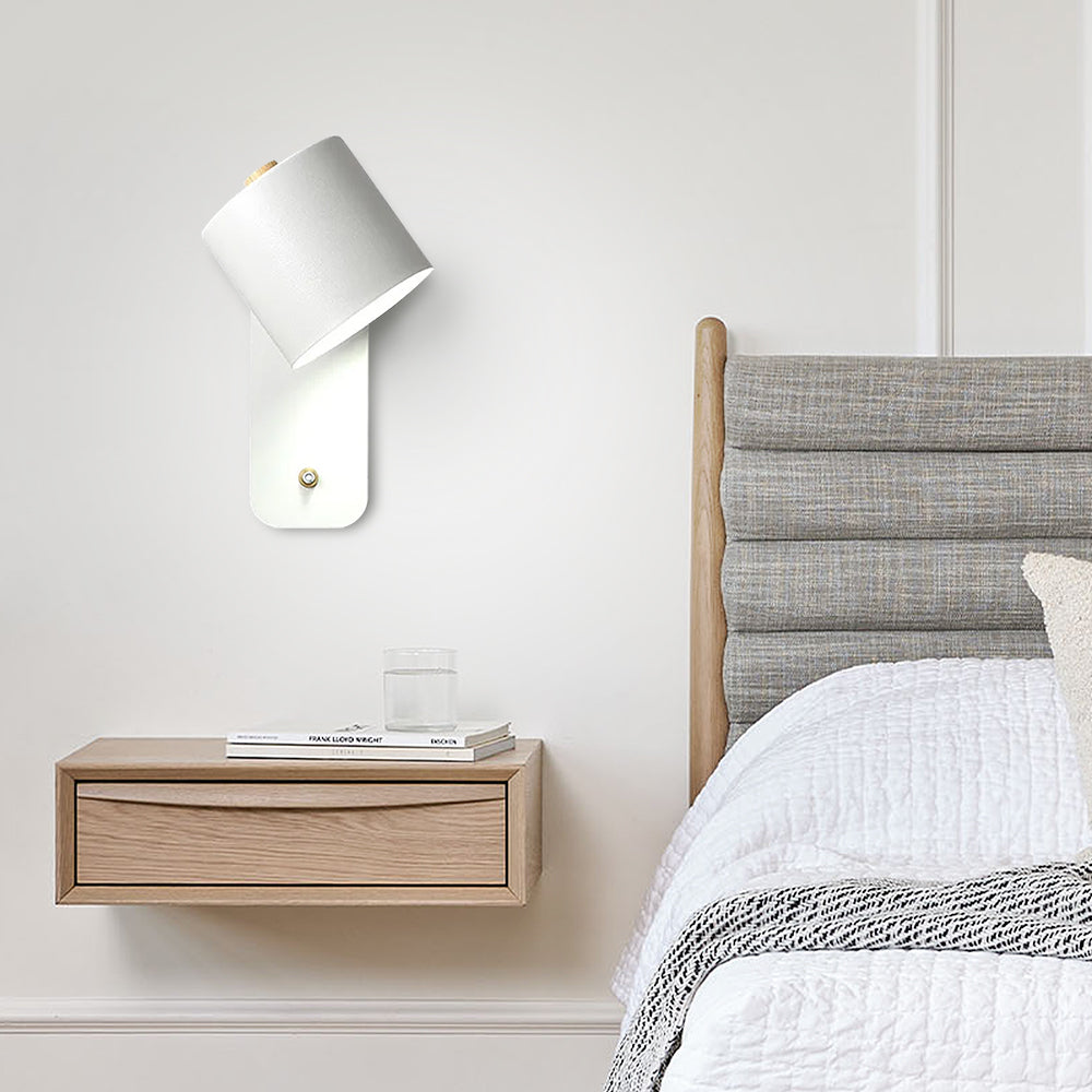Schwenkbare Zylinder-Wandleuchte mit 180° Rotation für Lesenlicht