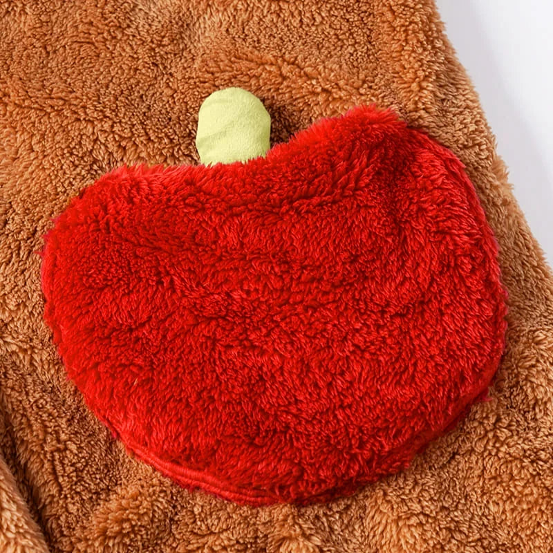 Cozy hooded bathrobe with detachable tail made of polyester