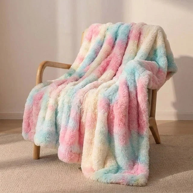 Kunstfell Kuscheldecke in Kaninchenfelloptik – weich und warm