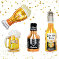 Flaschenförmige Partyballons Bier & Whiskey für Geburtstag und Oktoberfest