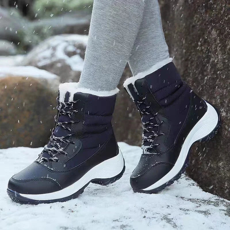 Lined winter boots with lacing - warm down to -40 °C