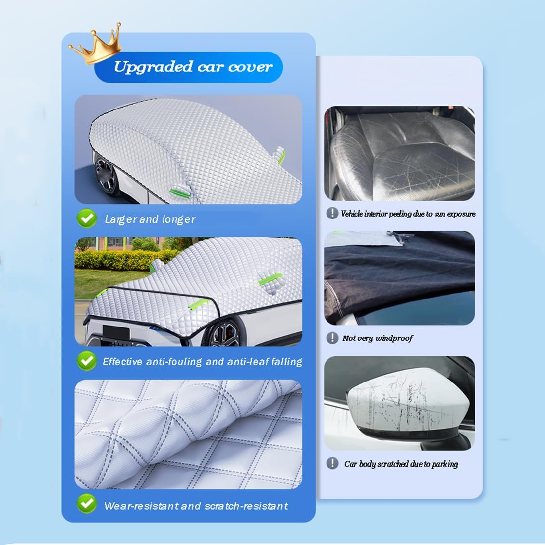 Half car cover – water-repellent and UV-protected