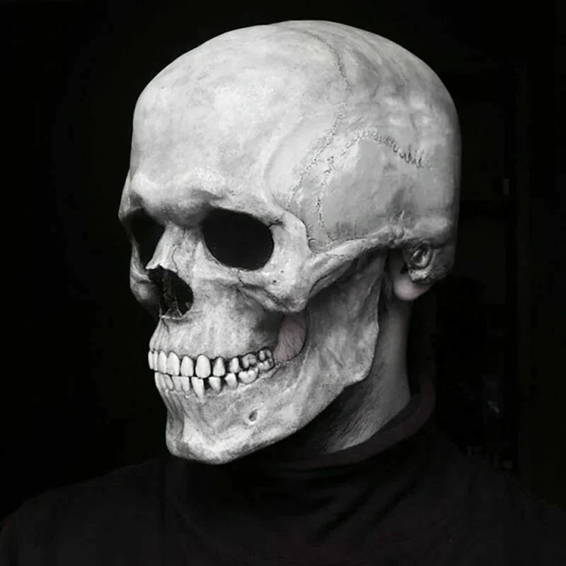 Realistische Totenkopfmaske mit beweglichem Kiefer für Halloween