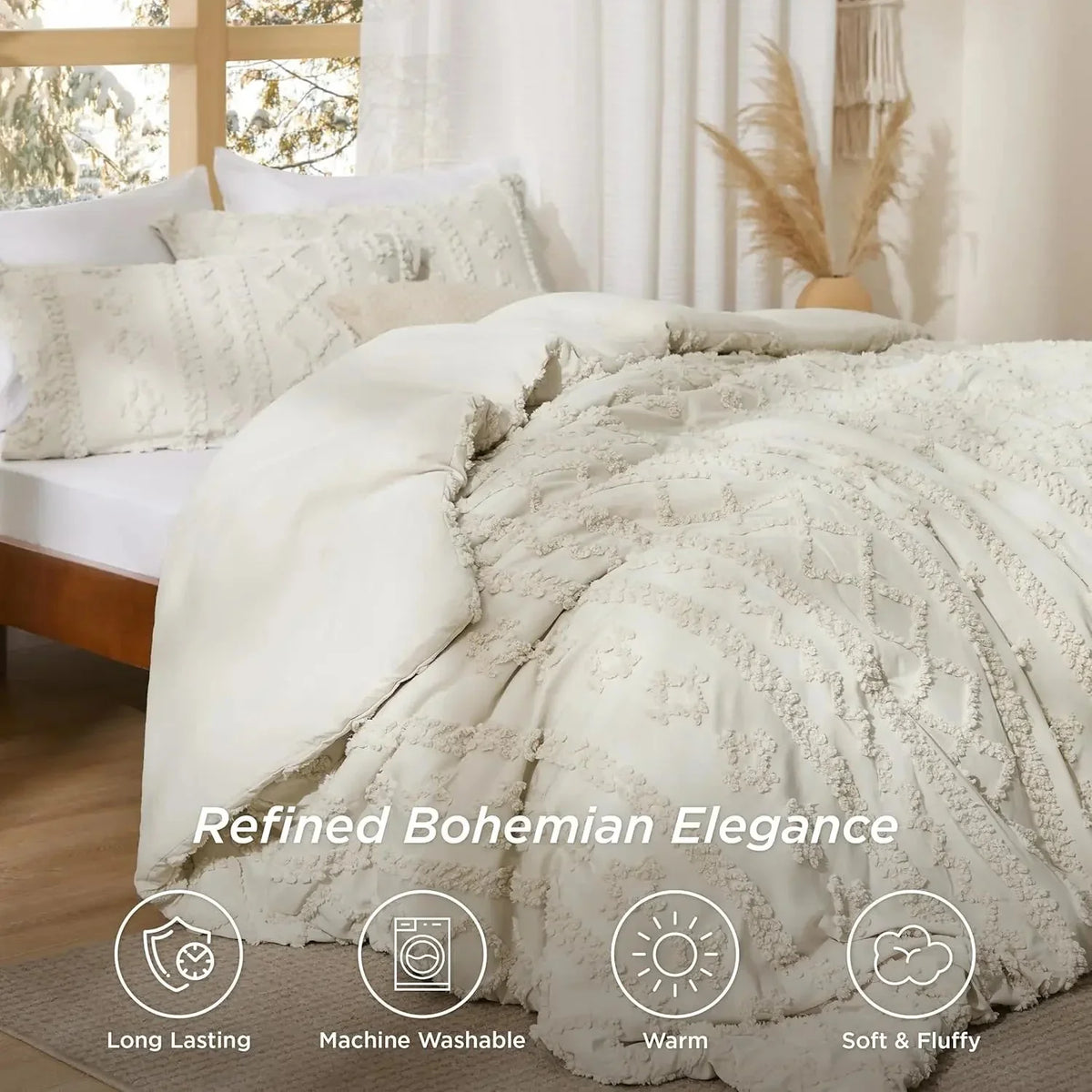 Tufted Boho bedding set – soft blanket for every season