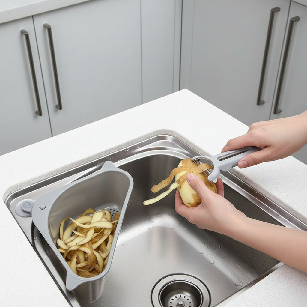 Dreieckige Spülenablage für Küchenspüle – platzsparend