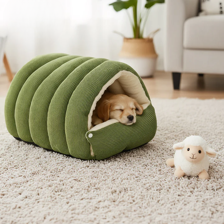 Haustierhöhle mit Plüschfutter – Warmes Kuschelbett für Katzen & Hunde product image 5