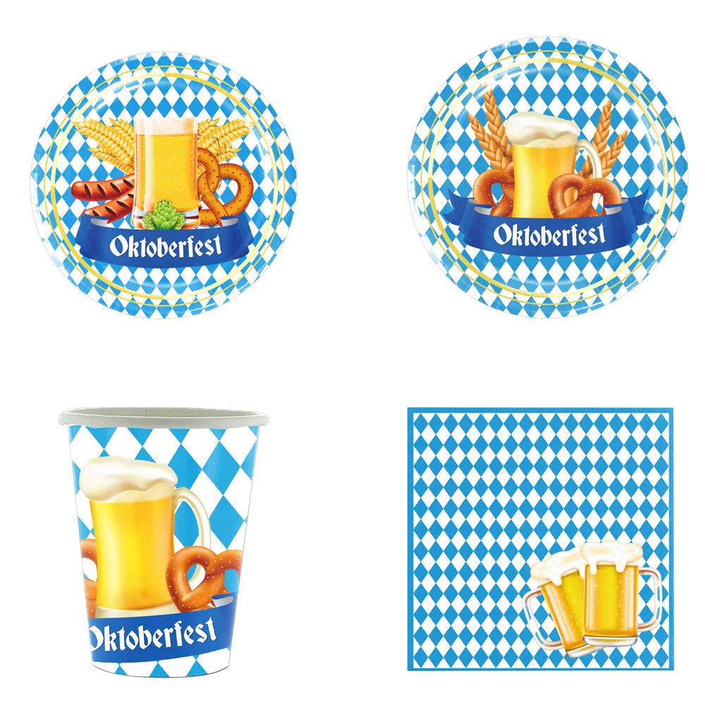 Disposable Party Tableware Oktoberfest Design for 12 People