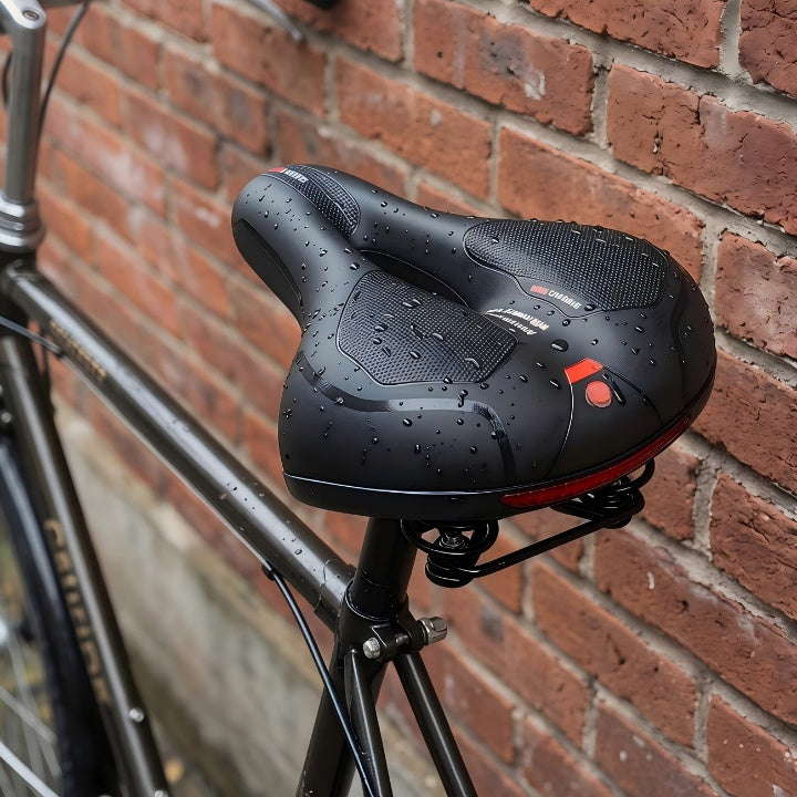 Ergonomischer Fahrradsattel mit Polsterung und Reflektorstreifen