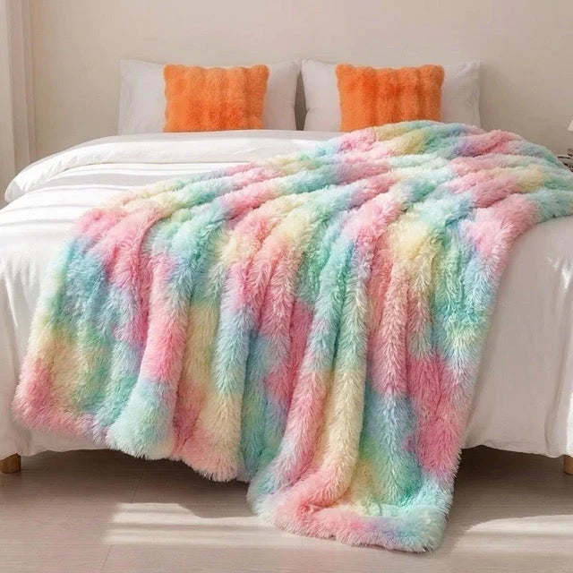 Kunstfell Kuscheldecke in Kaninchenfelloptik – weich und warm