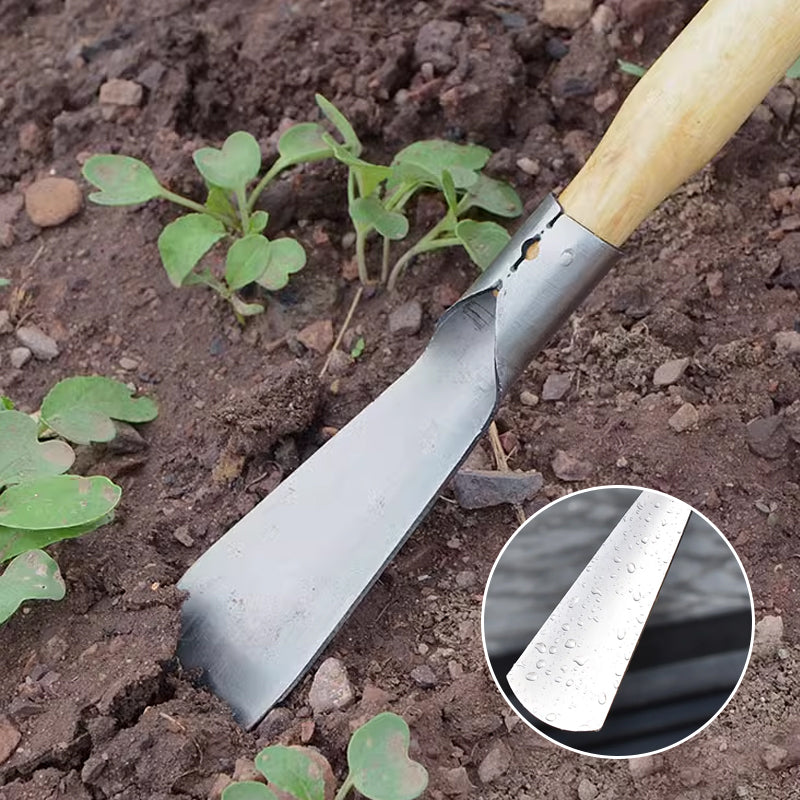 Stainless steel spade with wooden handle – garden tool for hard soils