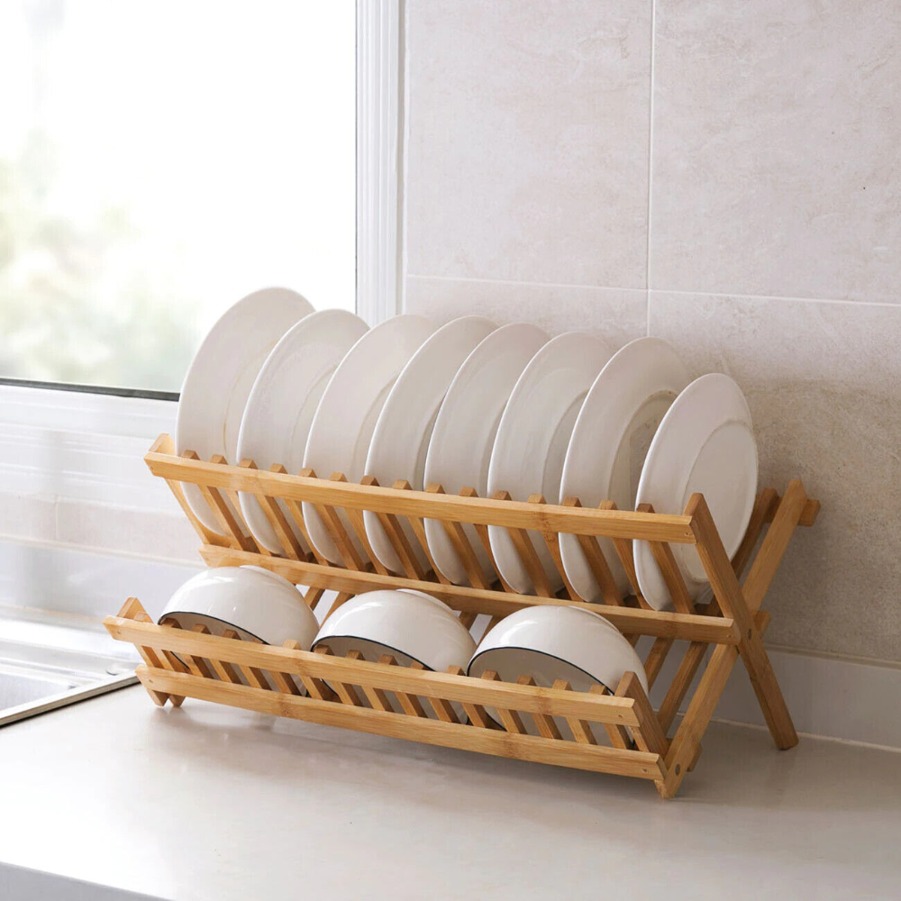 Bamboo Dish Rack – Fast-Drying and Space-Saving