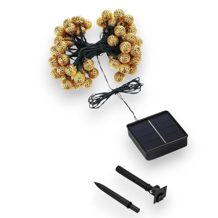 e Lichterkette Marokkanisch 12 m – 100 LED-Kugeln Warmweiß
