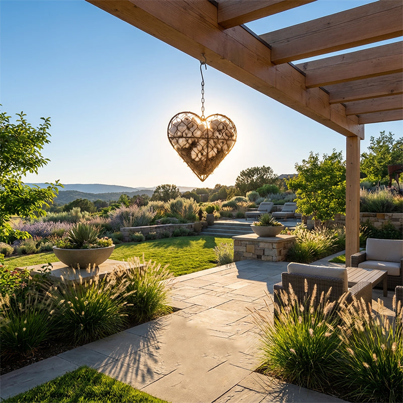 Eisenhalter für Vogelnistmaterial – Herzform mit Aufhängekette product image 7
