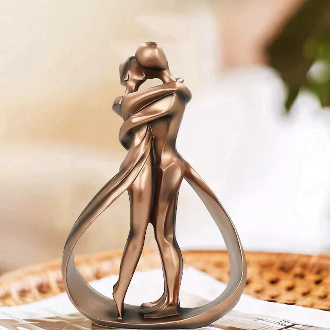 Dekorative Skulptur Bronzeton – Zwei Figuren, zeitloses Design product image 2