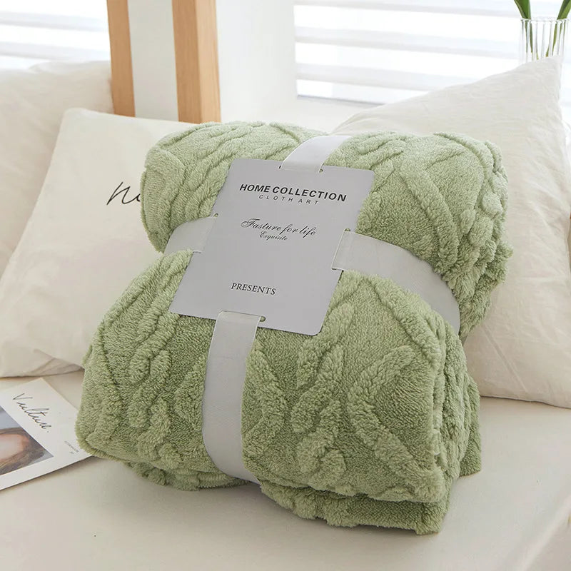 Reversible lambswool flannel blanket - warm and cozy on both sides