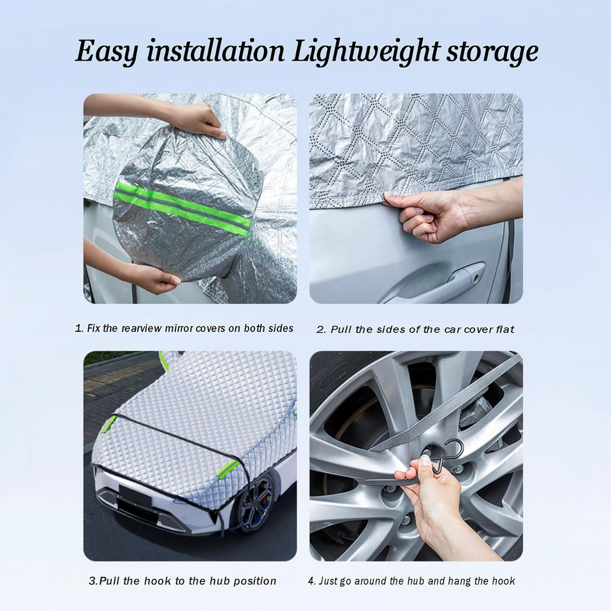 Half car cover – water-repellent and UV-protected