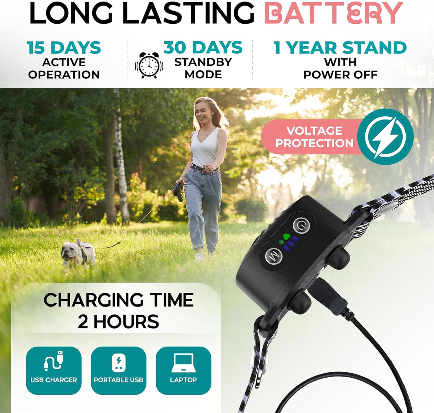 Antibellhalsband für kleine Hunde mit Ton und Vibration