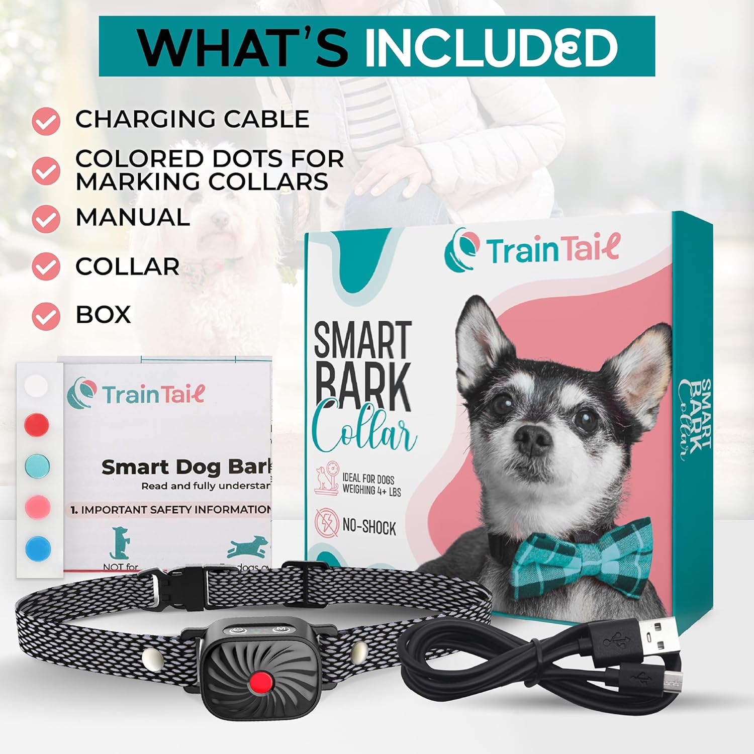 Antibellhalsband für kleine Hunde mit Ton und Vibration