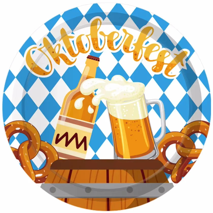 Oktoberfest Einweg-Partygeschirr Set 76-teilig blau-weiß