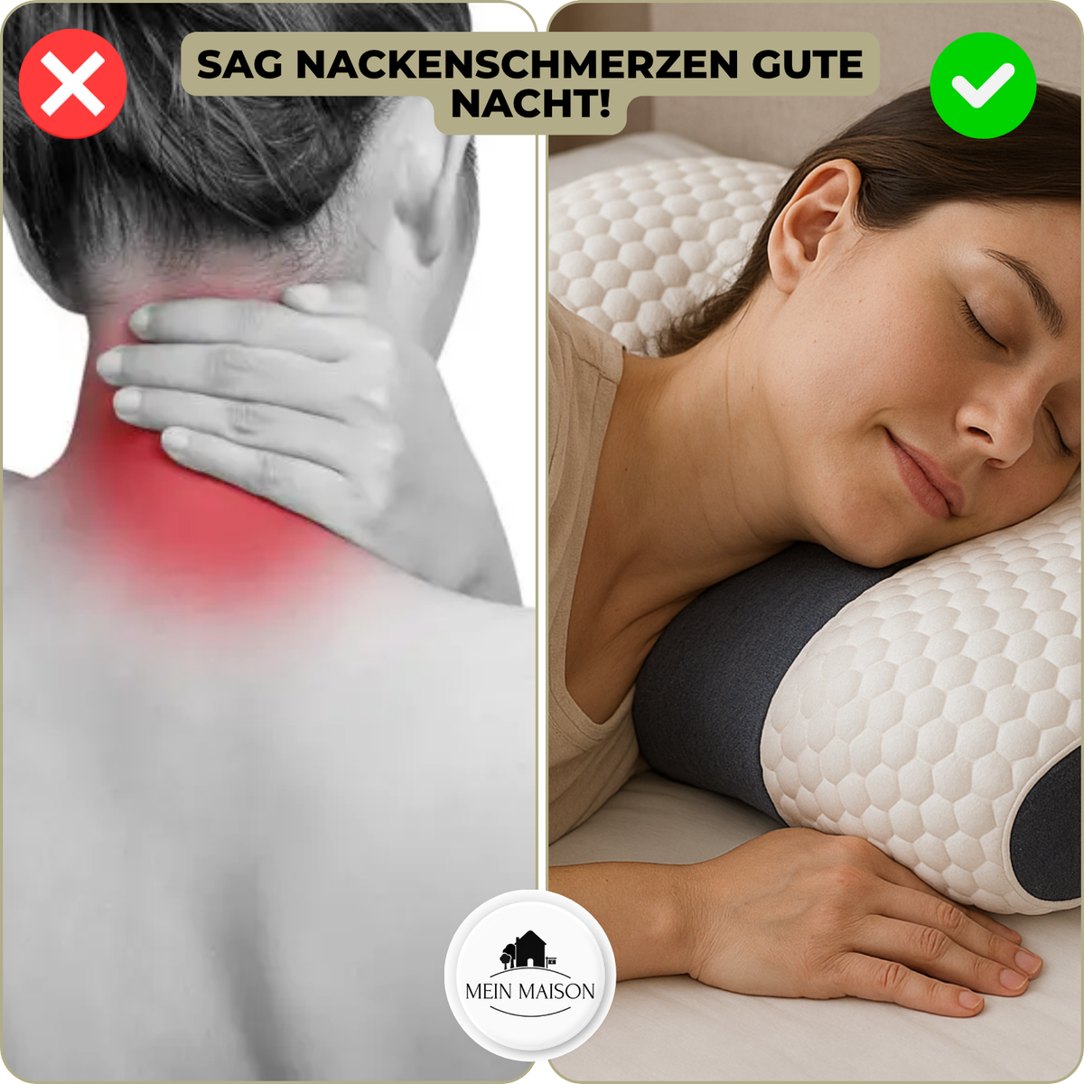Ergonomic neck pillow with memory foam