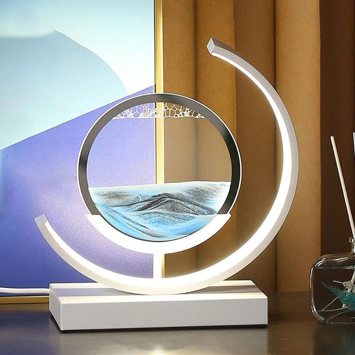 LED Tischlampe mit bewegender Sandlandschaft – dekoratives Licht