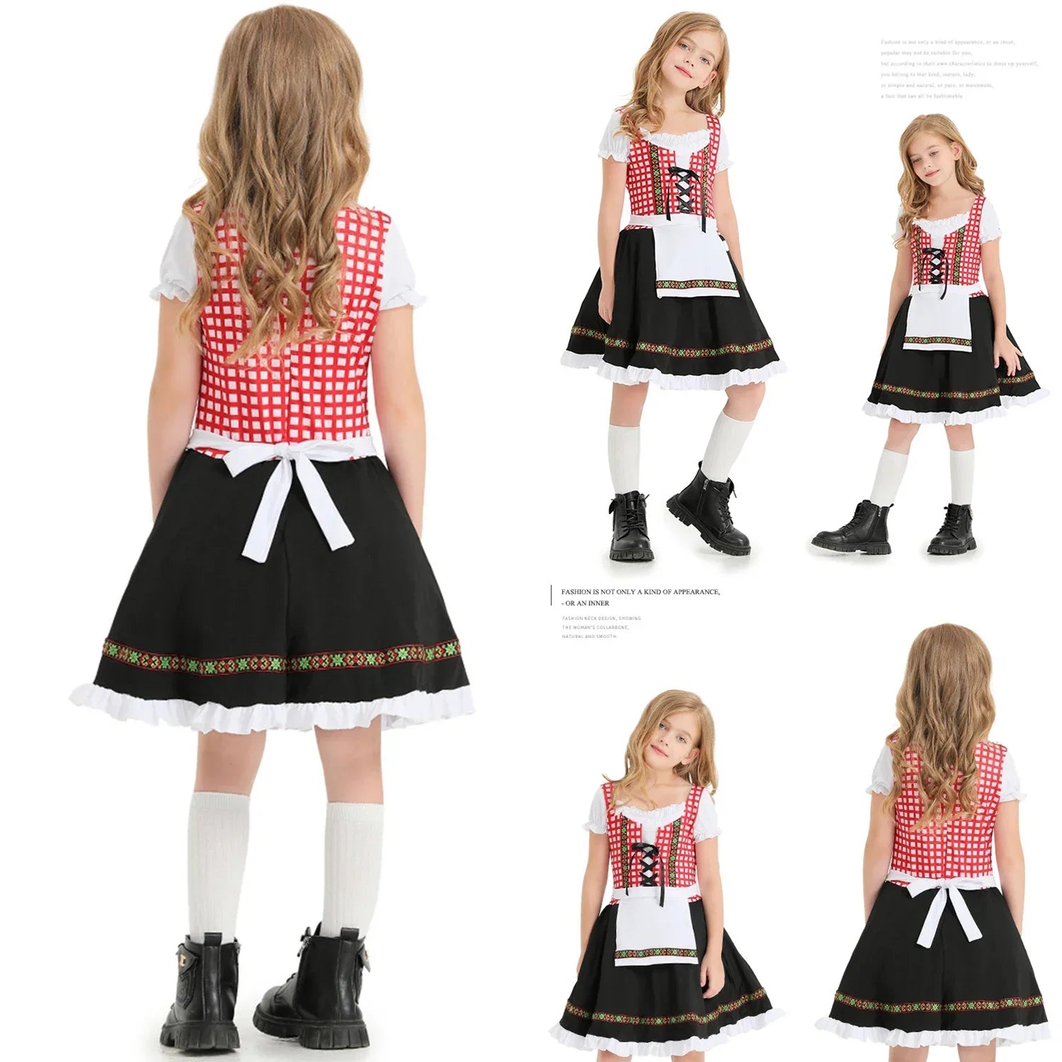 Mädchen Dirndl mit Schürze – Traditionelles Bayerisches Kinderdirndl