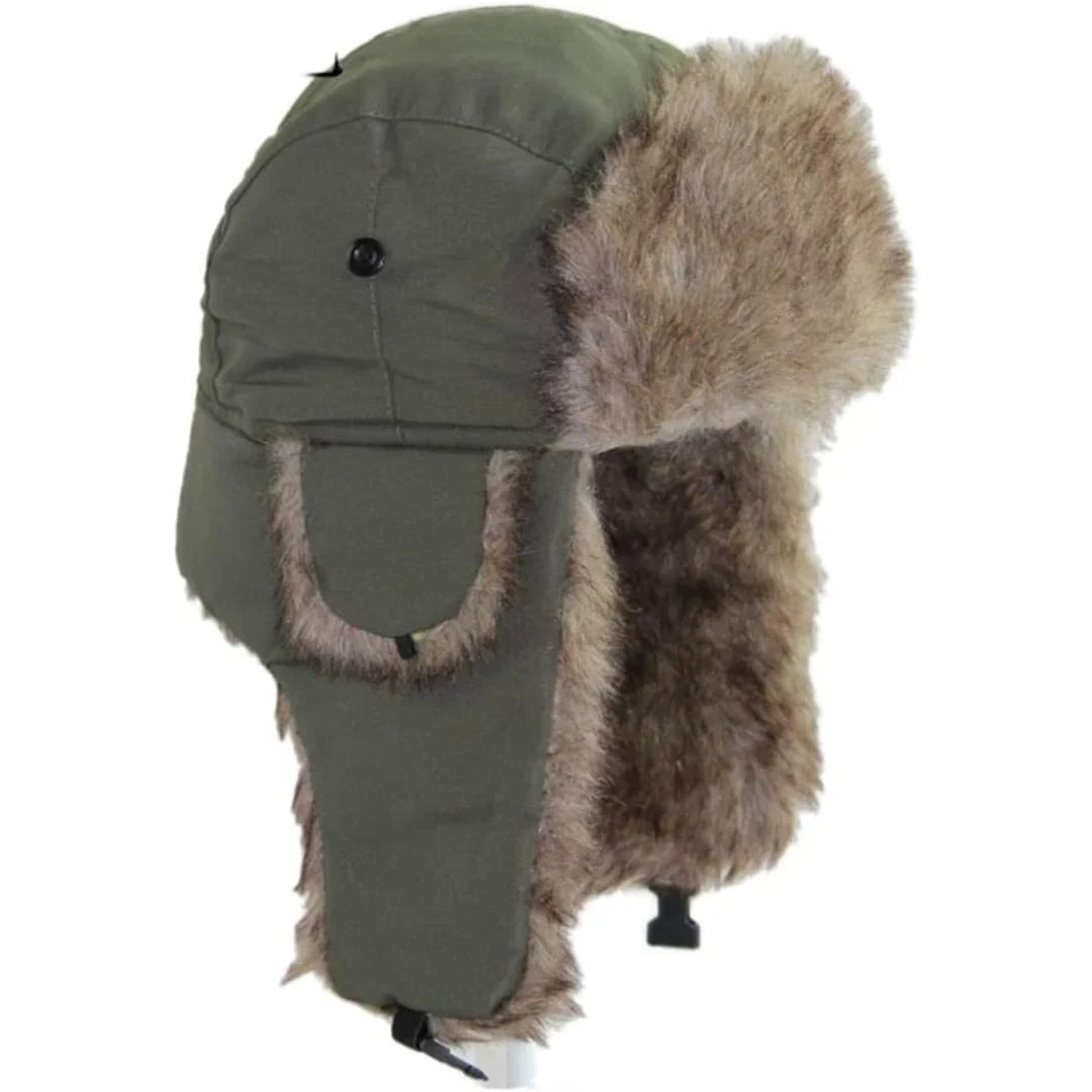 Trapper hat with faux fur lining - windproof and water-repellent