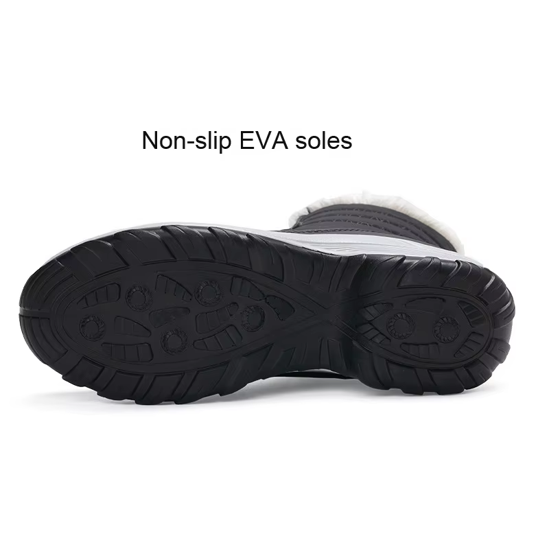 Women's waterproof winter boots with lining and non-slip soles