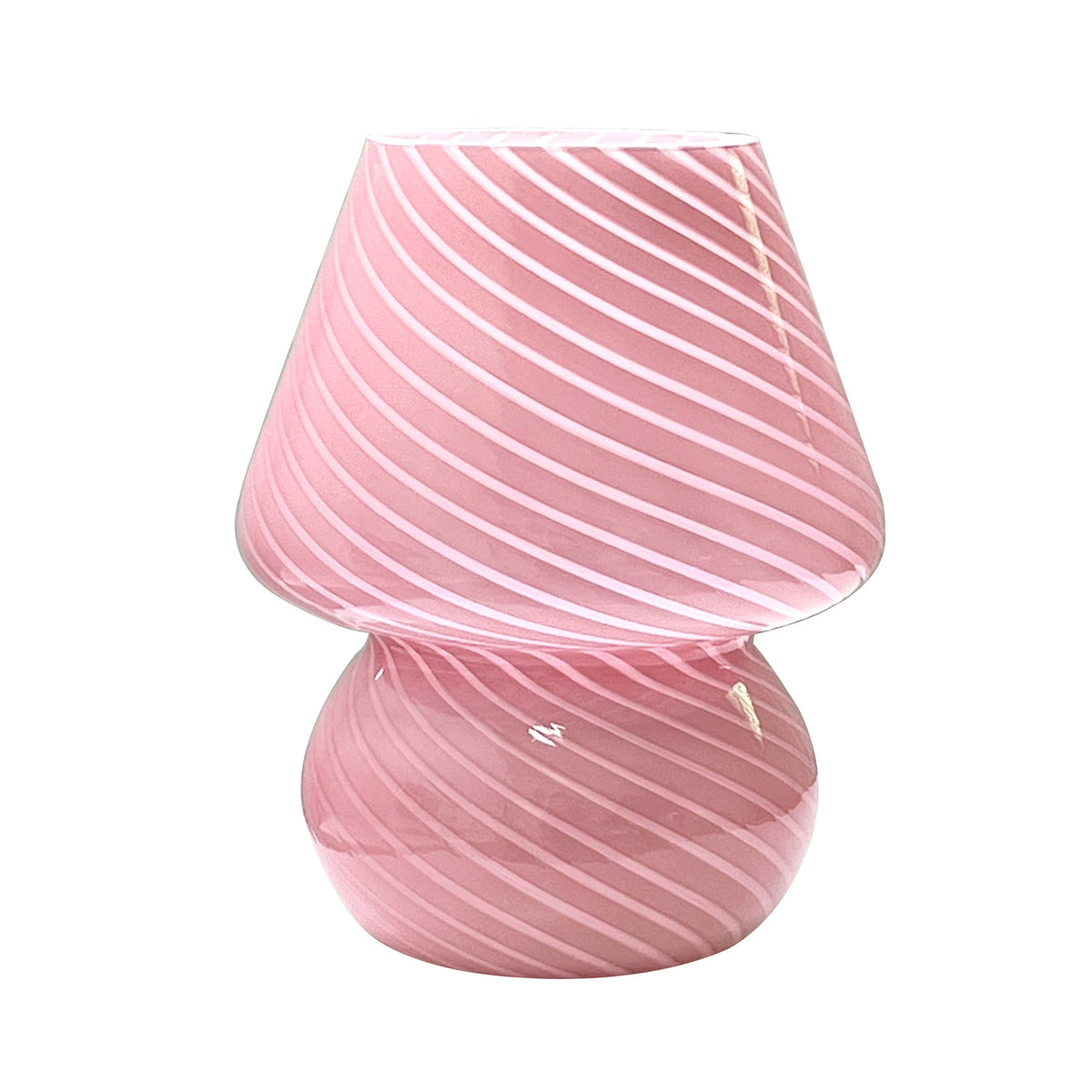 Pilzlampe aus Glas mit Retro-Design für warme Stimmungsbeleuchtung