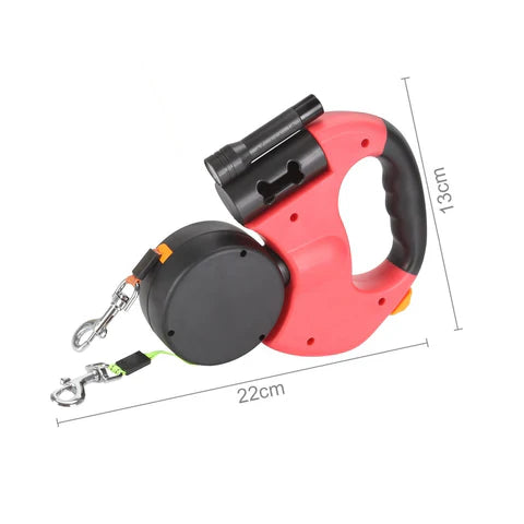 Doppelte Einzieh-Hundeleine mit LED-Taschenlampe – Zwei Hunde gleichzeitig führen product image 10