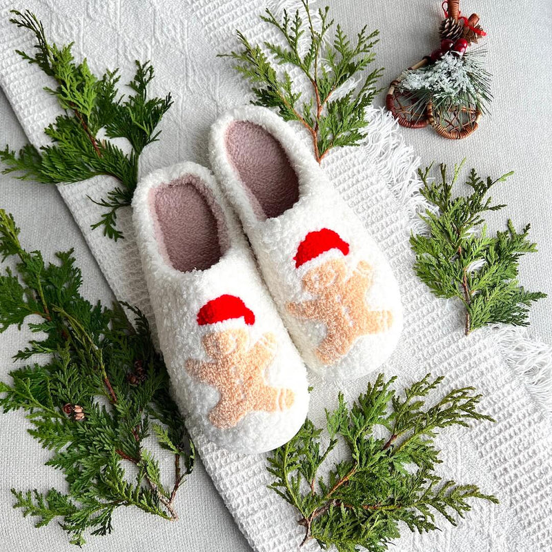 Weihnachtshausschuhe mit Antirutschsohle und festlichem Design