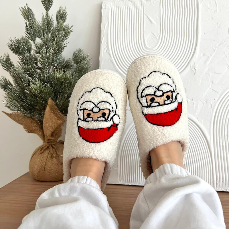 Weihnachtshausschuhe mit Antirutschsohle und festlichem Design